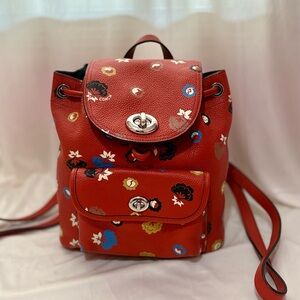 Coach Carmine Mini Rucksack in Wild Prairie Red